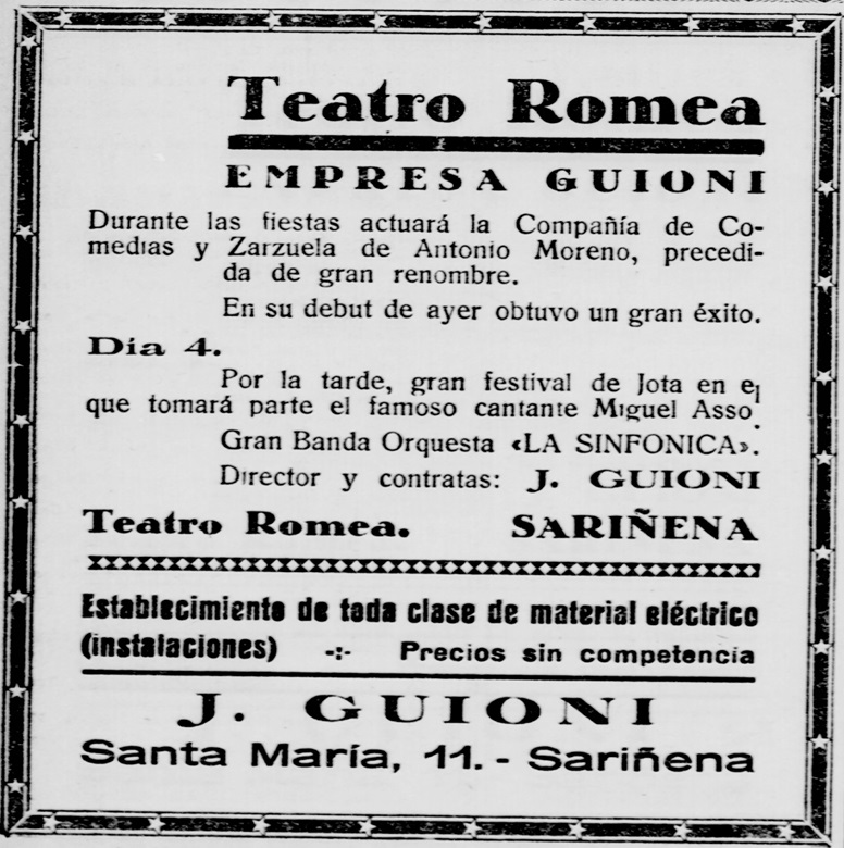 Teatro Romea Sariñena Guioni