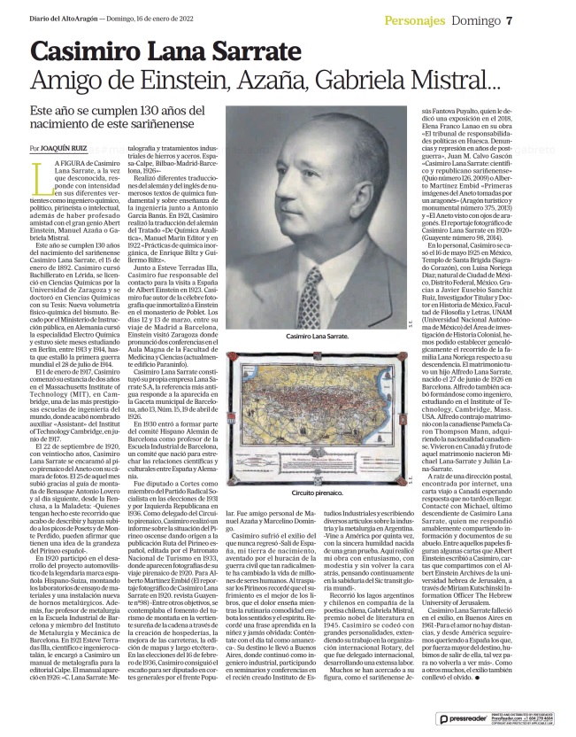 Casimiro Lana Sarrate Diario