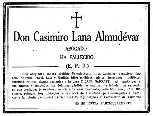 esquela Casimiro Lana Almudevar