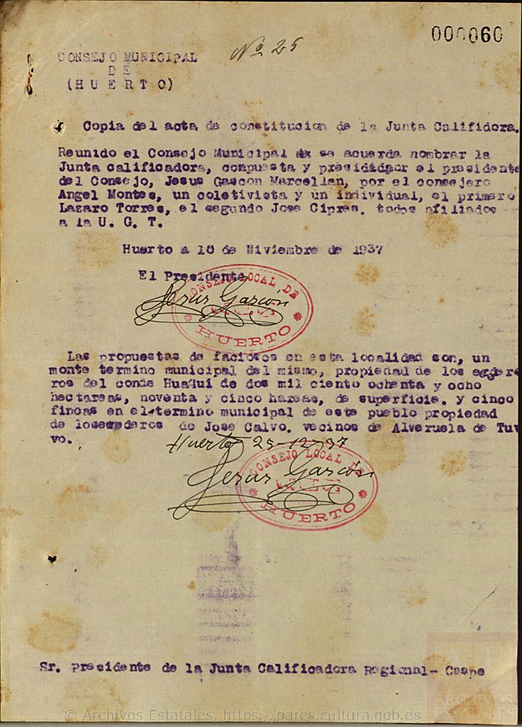 A.H.N. Sección Fondos Contemporáneos Causa GeneralSubdirección General de los Archivos EstatalesMinisterio de Cultura.España