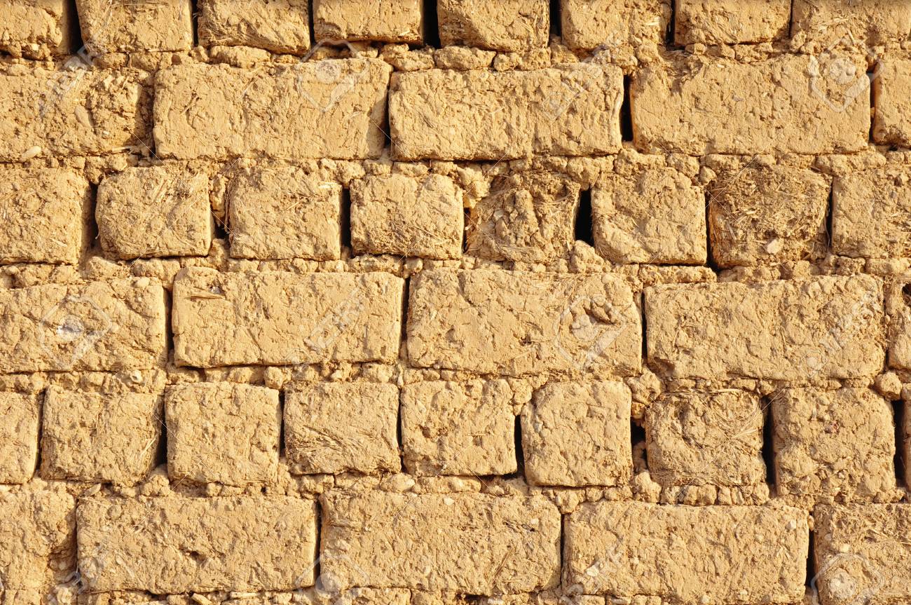 Old adobe wall closeup